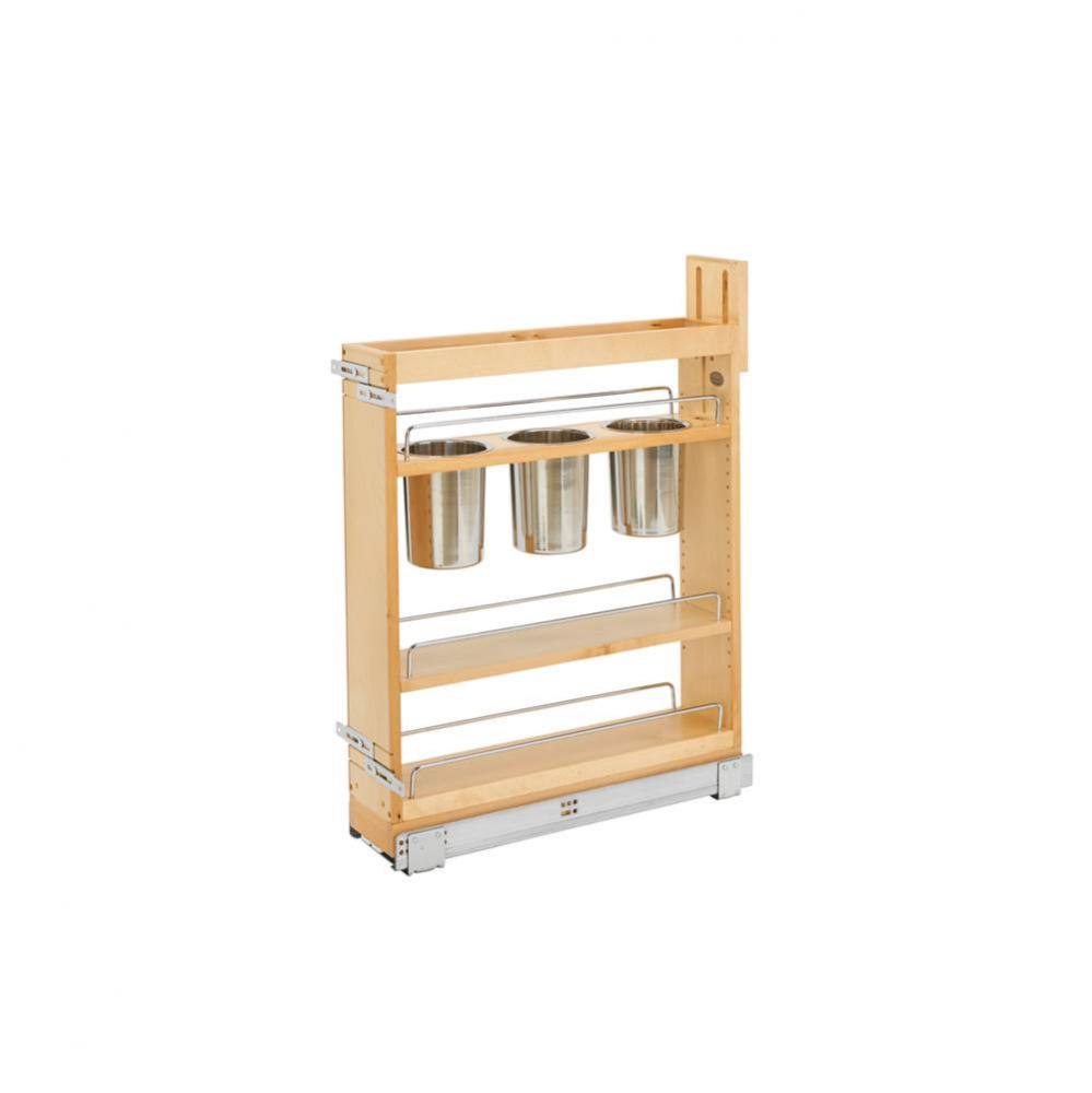 Wood Base Cabinet Utility Pull Out Organizer w/Soft Close