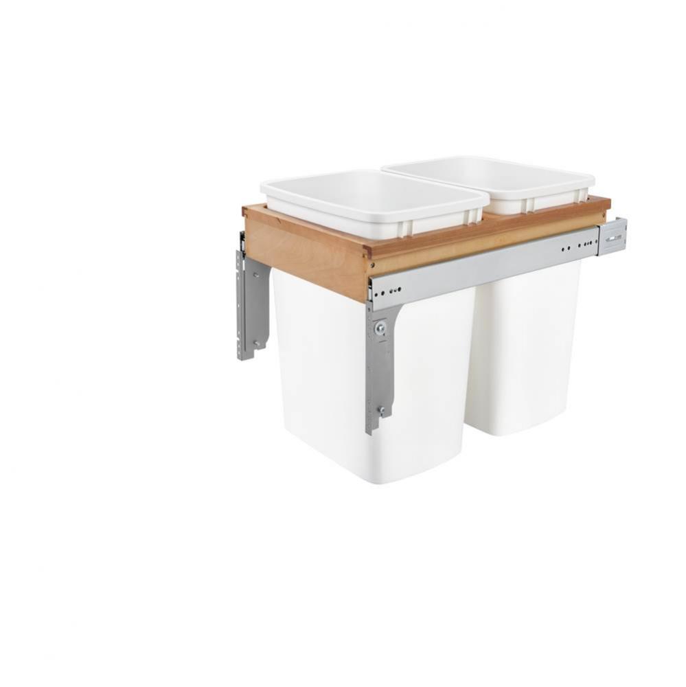 Wood Top Mount Pull Out Double Trash/Waste Containers