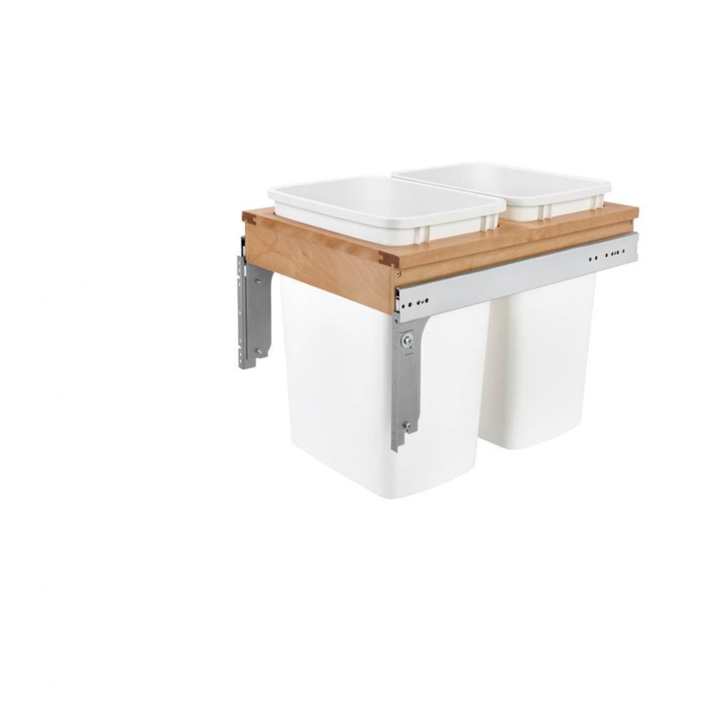 Wood Top Mount Pull Out Double Trash/Waste Containers