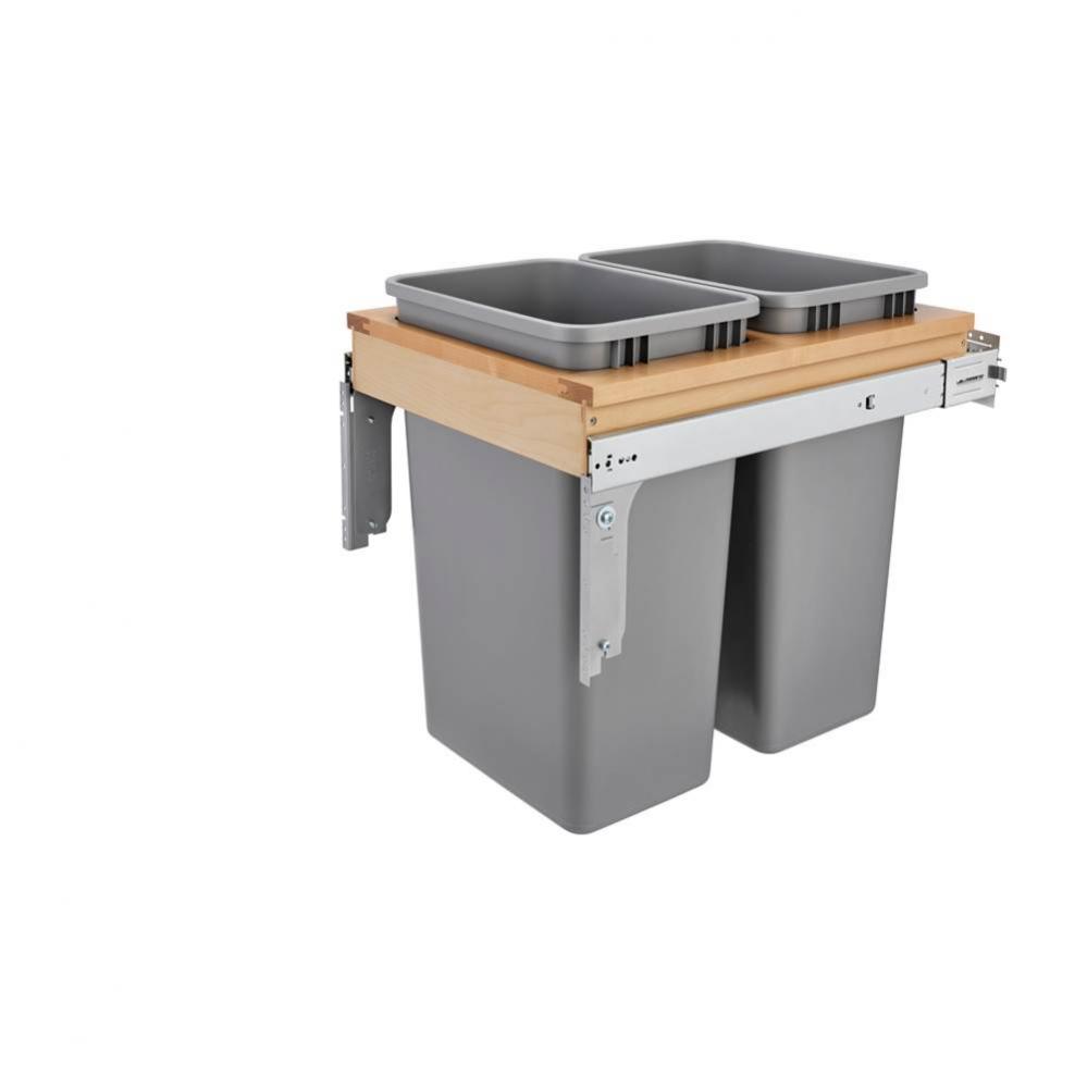 Wood Top Mount Pull Out Trash/Waste Container w/BB Soft Close