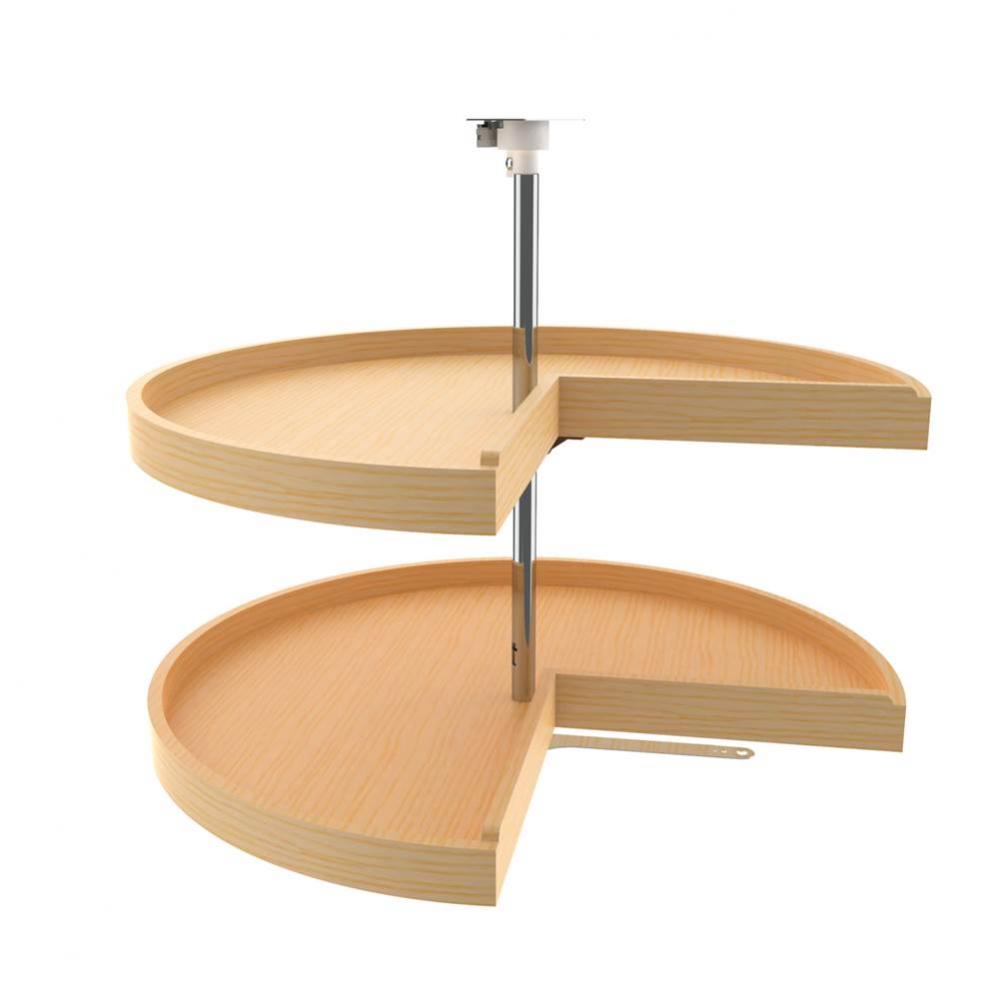Wood 2-Shelf Pie Cut Lazy Susans for Corner Base Cabinets