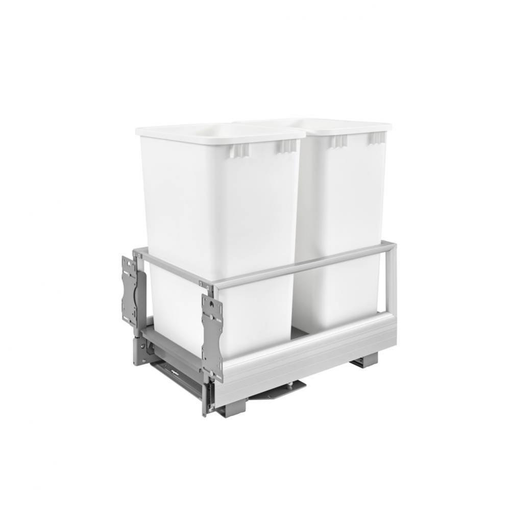 Aluminum Pull Out Trash/Waste Container for Full Height Cabinet with Soft Open/Close