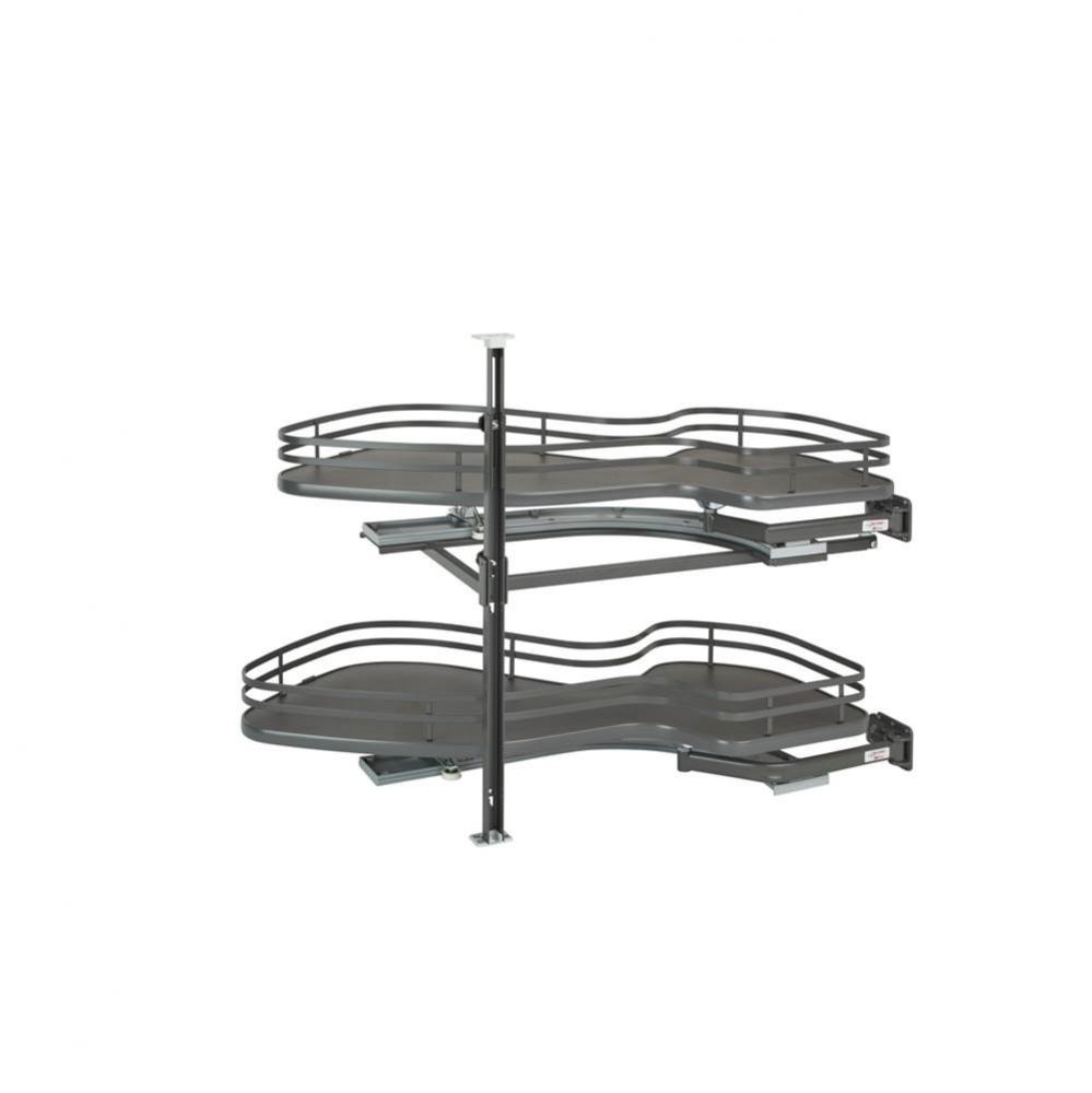 Contemporary Cloud 2-Shelf Blind Corner Organizer for Blind Left Cabinet