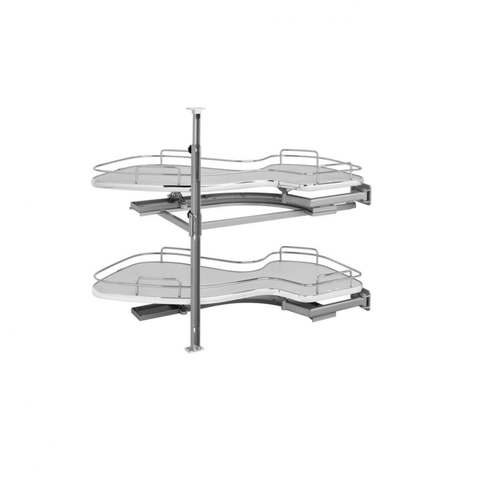 Contemporary Cloud 2-Shelf Blind Corner Organizer for Blind Left Cabinet