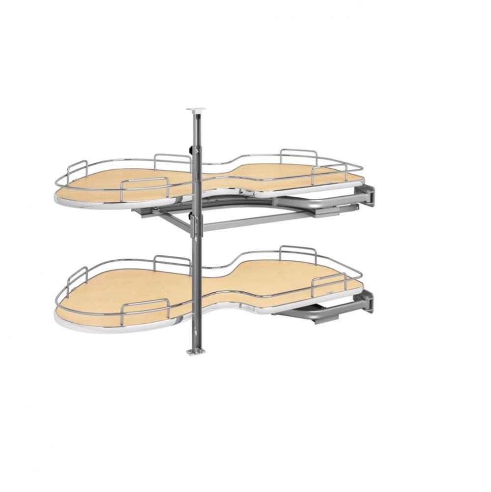Contemporary Cloud 2-Shelf Blind Corner Organizer for Blind Left Cabinet