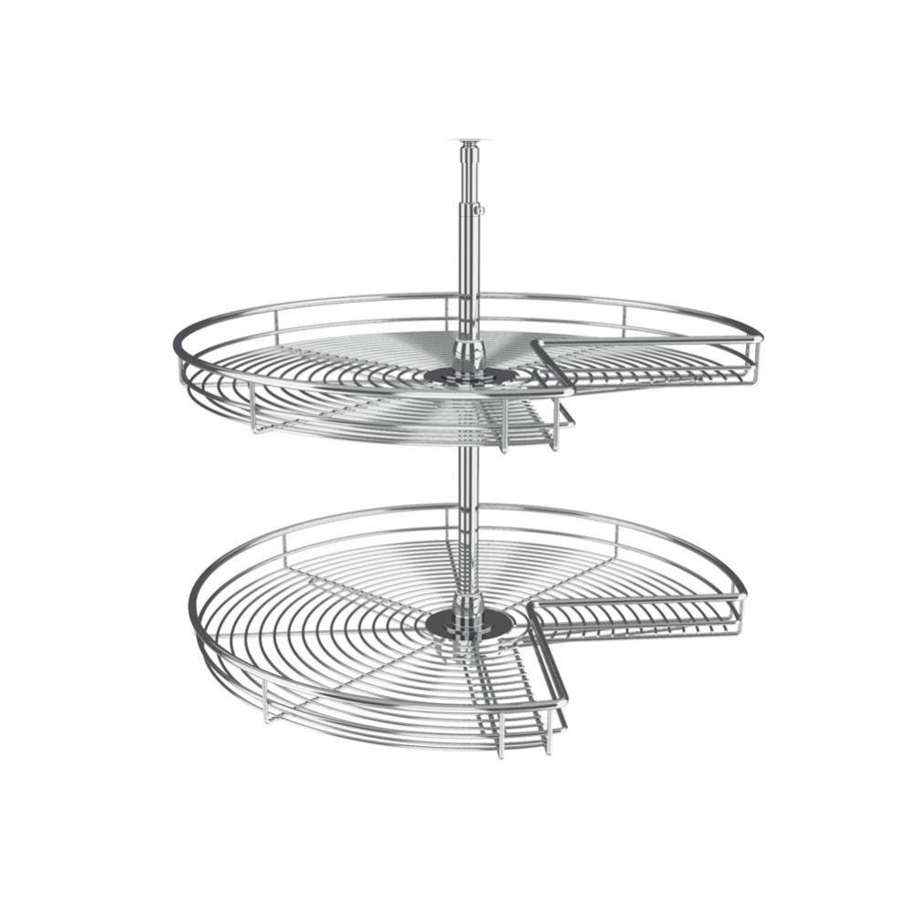 Steel Kidney 2-Shelf Lazy Susans for Corner Base Cabinets