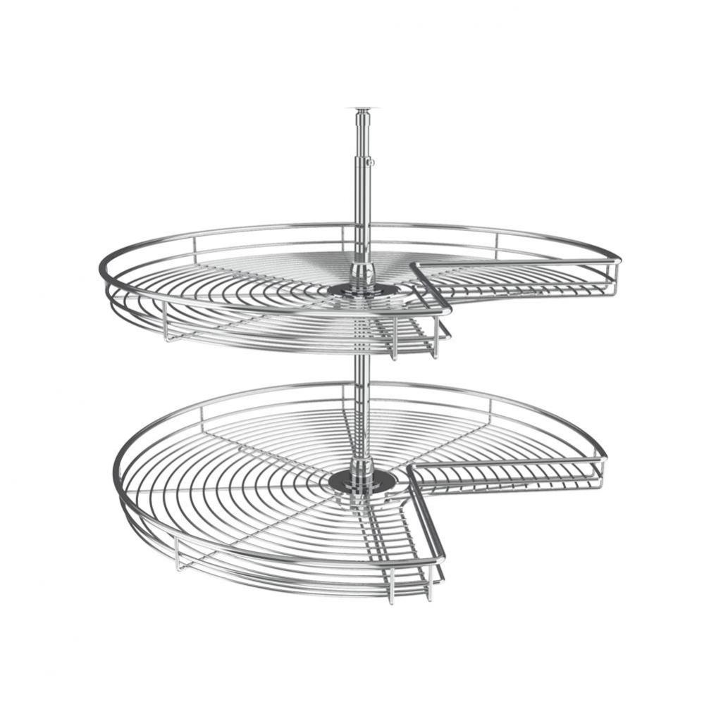 Steel Kidney 2-Shelf Lazy Susans for Corner Base Cabinets