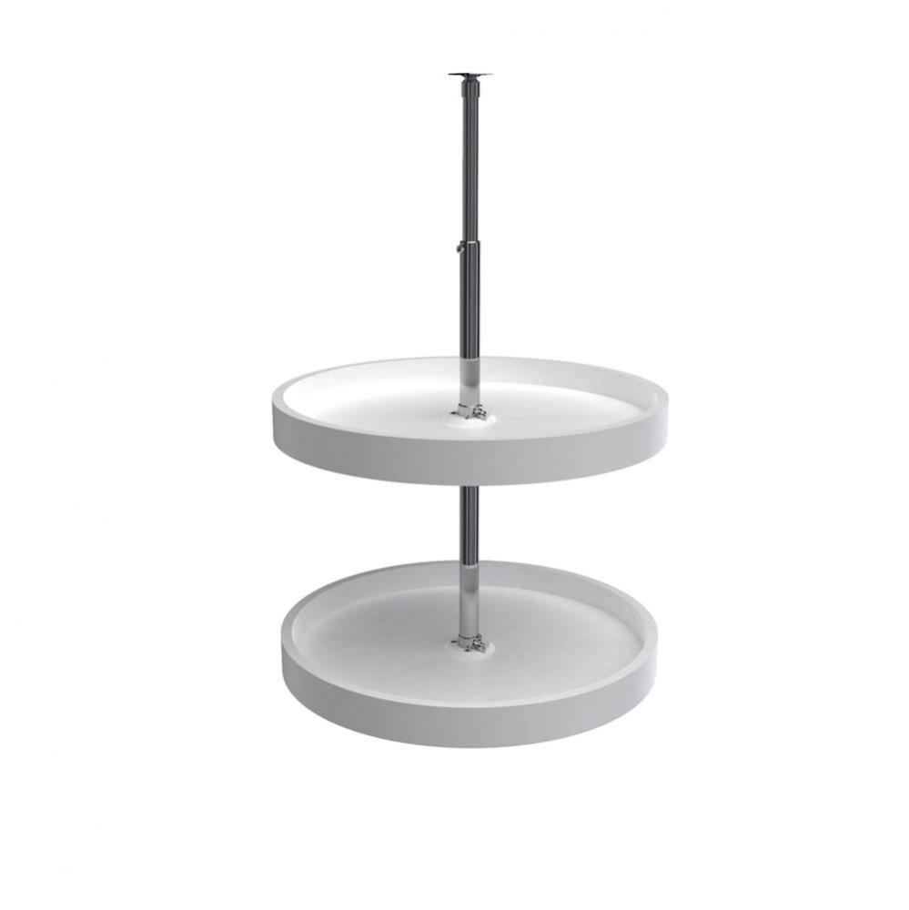 Polymer Full-Circle 2-Shelf Lazy Susan w/Dependent Hardware for Corner Wall Cabinets