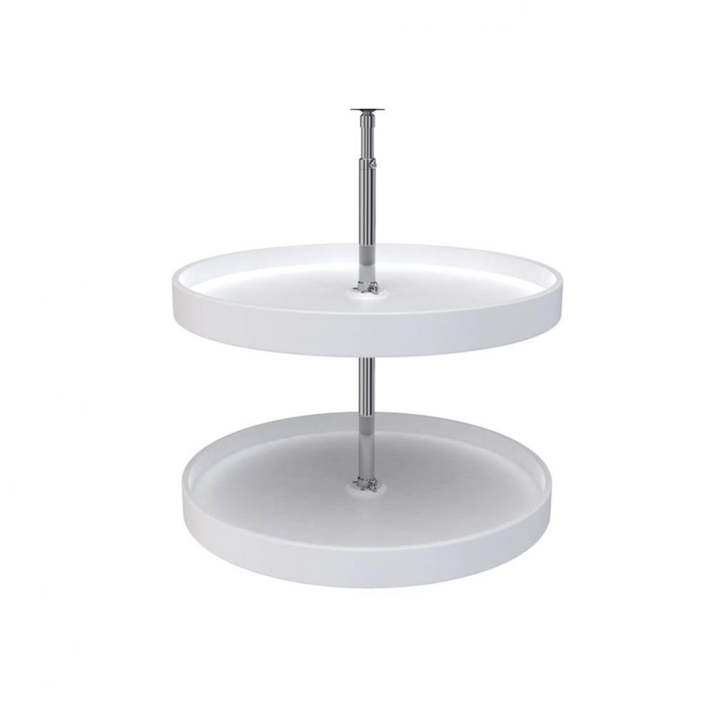 Polymer Full-Circle 2-Shelf Lazy Susan w/Dependent Hardware for Corner Base Cabinets