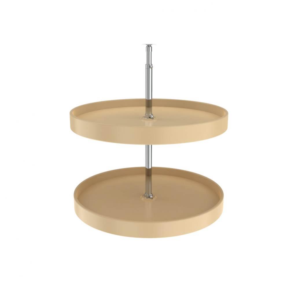 Polymer Full-Circle 2-Shelf Lazy Susan w/Dependent Hardware for Corner Base Cabinets