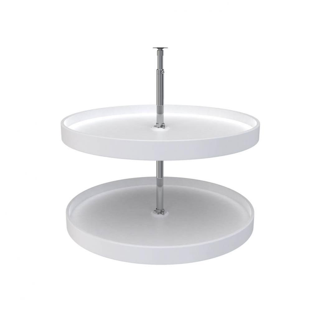 Polymer Full-Circle 2-Shelf Lazy Susan w/Dependent Hardware for Corner Base Cabinets