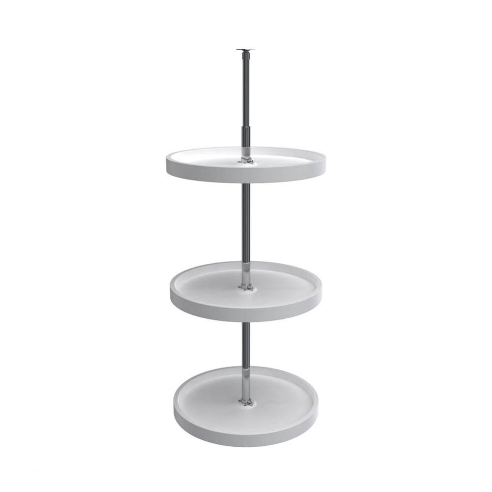 Polymer Full-Circle 3-Shelf Lazy Susans w/Dependent Hardware for 38'' H Corner Wall Cabi