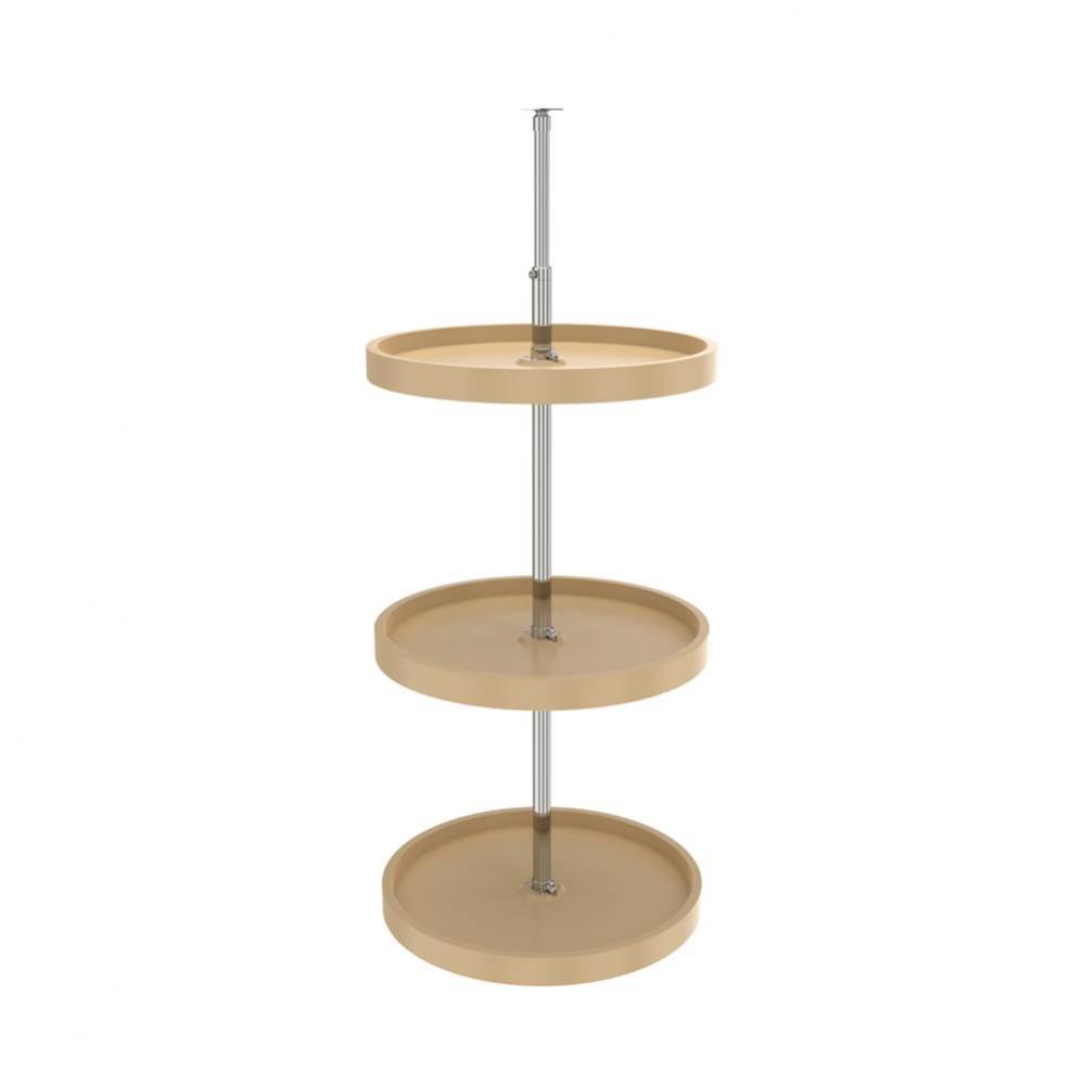 Polymer Full-Circle 3-Shelf Lazy Susans w/Dependent Hardware for 38'' H Corner Wall Cabi