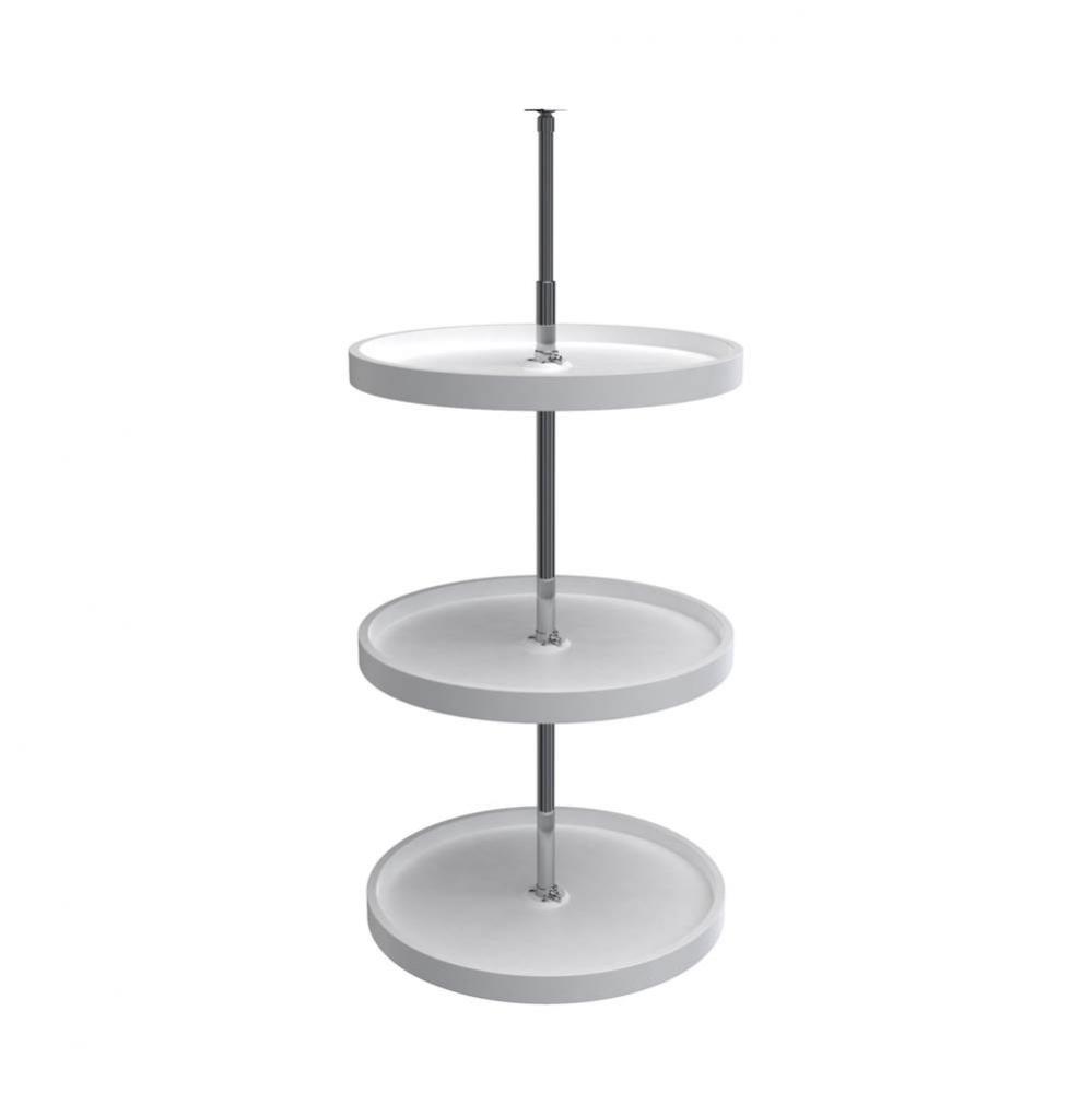 Polymer Full-Circle 3-Shelf Lazy Susans w/Dependent Hardware for 38'' H Corner Wall Cabi