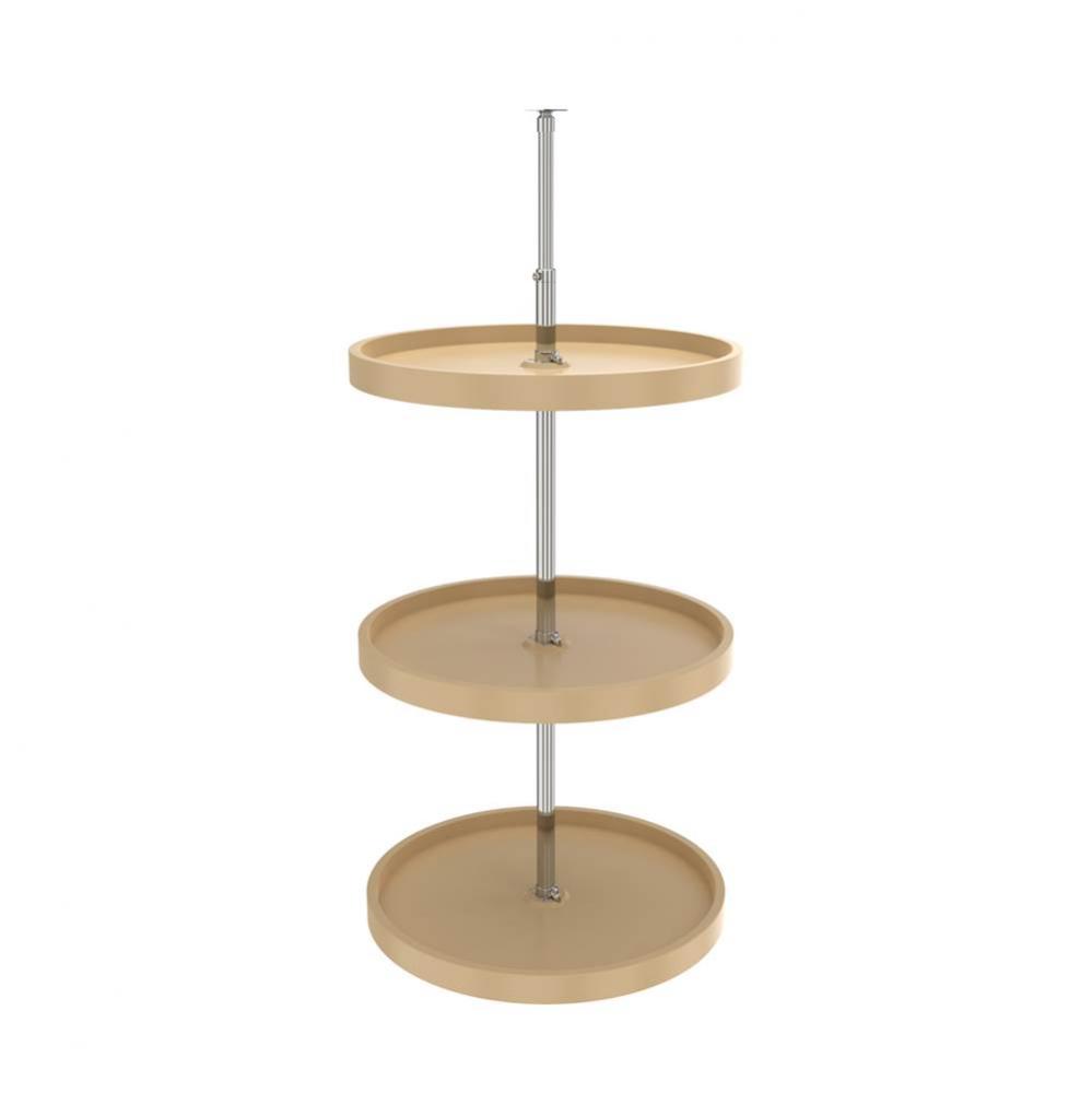 Polymer Full-Circle 3-Shelf Lazy Susans w/Dependent Hardware for 38'' H Corner Wall Cabi