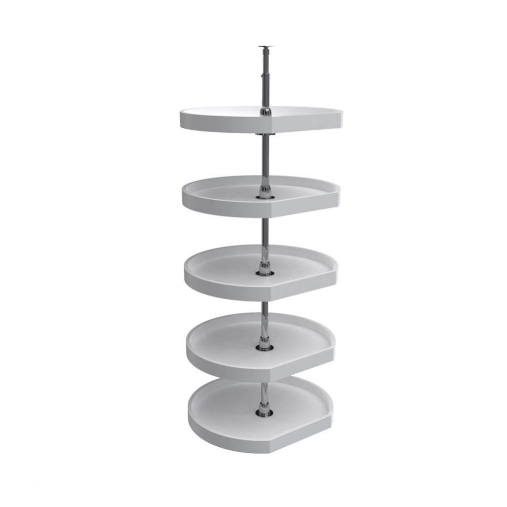 Polymer D-Shape 5-Shelf Lazy Susans w/Post Hardware