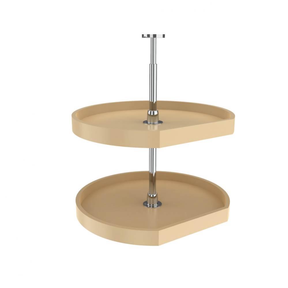 Polymer D-Shape 2-Shelf Lazy Susans for Corner Wall Cabinets
