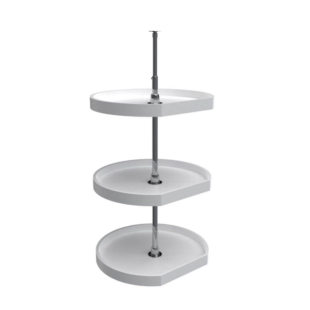 Polymer D-Shape 3-Shelf Lazy Susans for 38'' H Corner Wall Cabinets