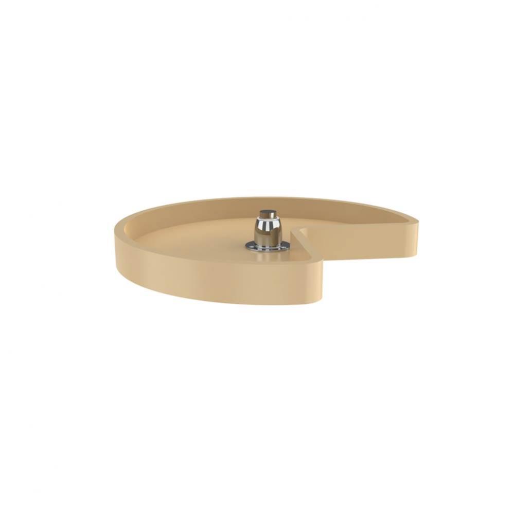 Polymer Kidney 1-Shelf Lazy Susan w/Bottom Mount Rotating Post for Corner Wall Cabinets