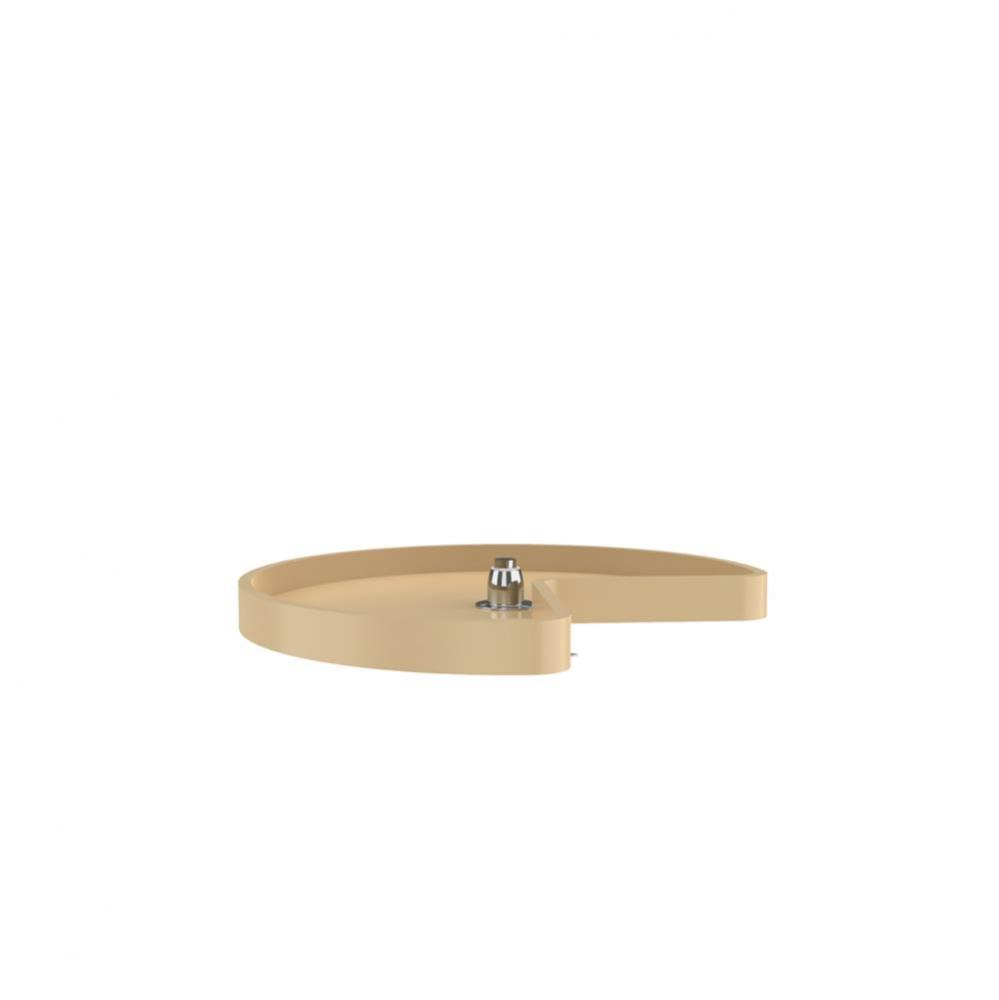 Polymer Kidney 1-Shelf Lazy Susan w/Bottom Mount Rotating Post for Corner Base Cabinets