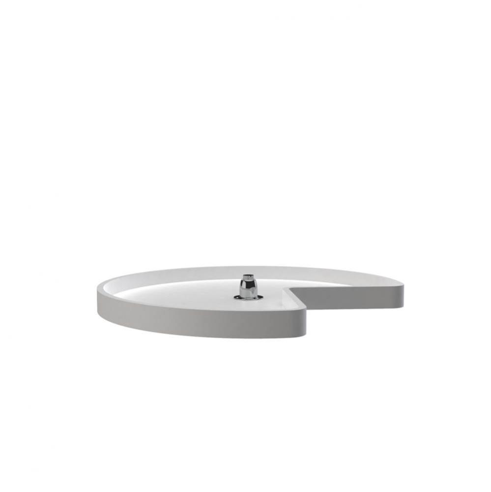 Polymer Kidney 1-Shelf Lazy Susan w/Bottom Mount Rotating Post for Corner Base Cabinets