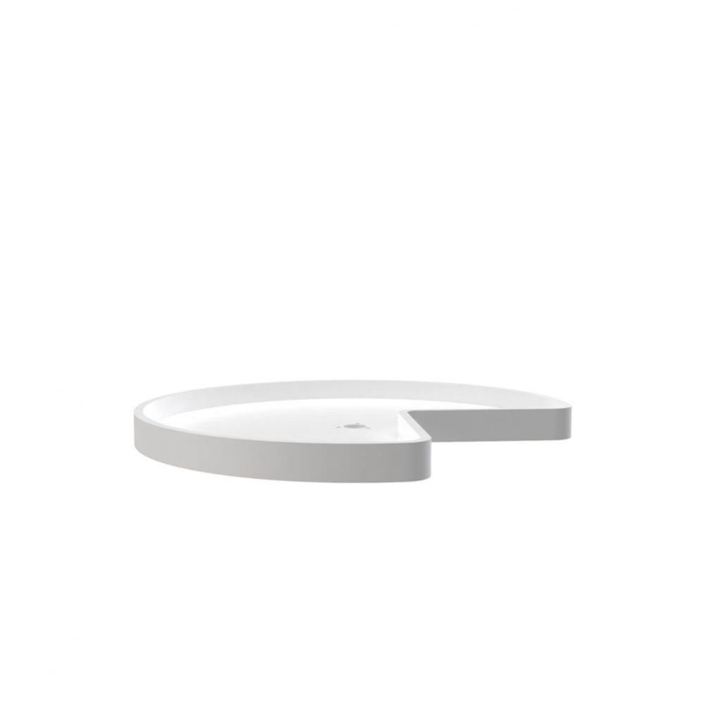 RAS Polymer Kidney Single Shelf Lazy Susan for Corner Base Cabinets (No Post Included)