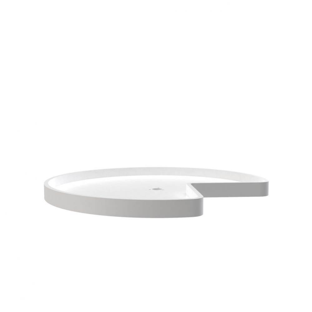 RAS Polymer Kidney Single Shelf Lazy Susan for Corner Base Cabinets (No Post Included)