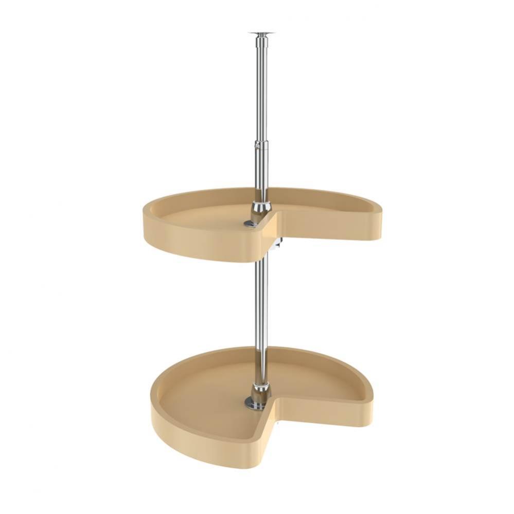 Polymer Kidney 2-Shelf Lazy Susans for Corner Wall Cabinets