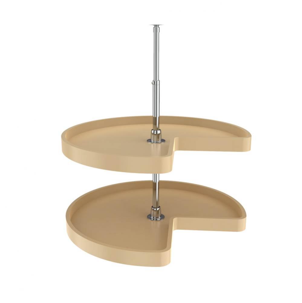 Polymer Kidney 2-Shelf Lazy Susans for Corner Base Cabinets