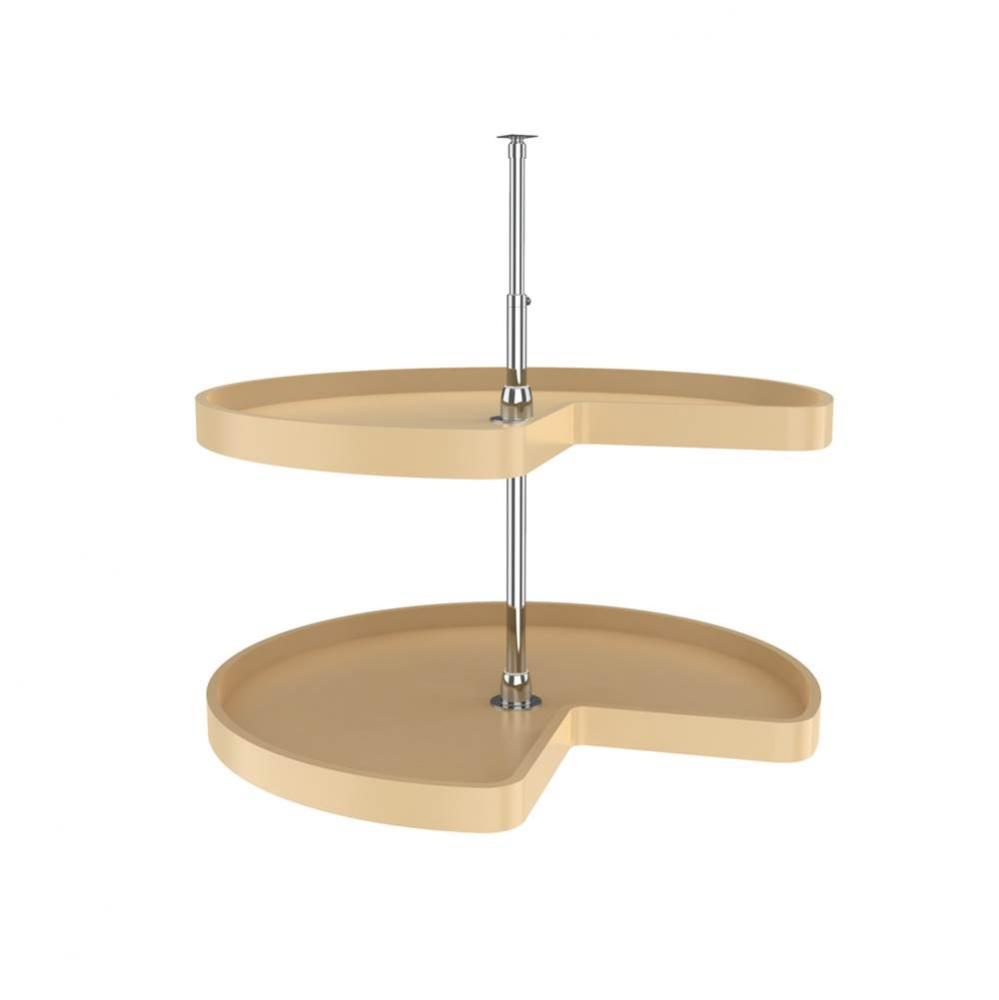 Polymer Kidney 2-Shelf Lazy Susans for Corner Base Cabinets