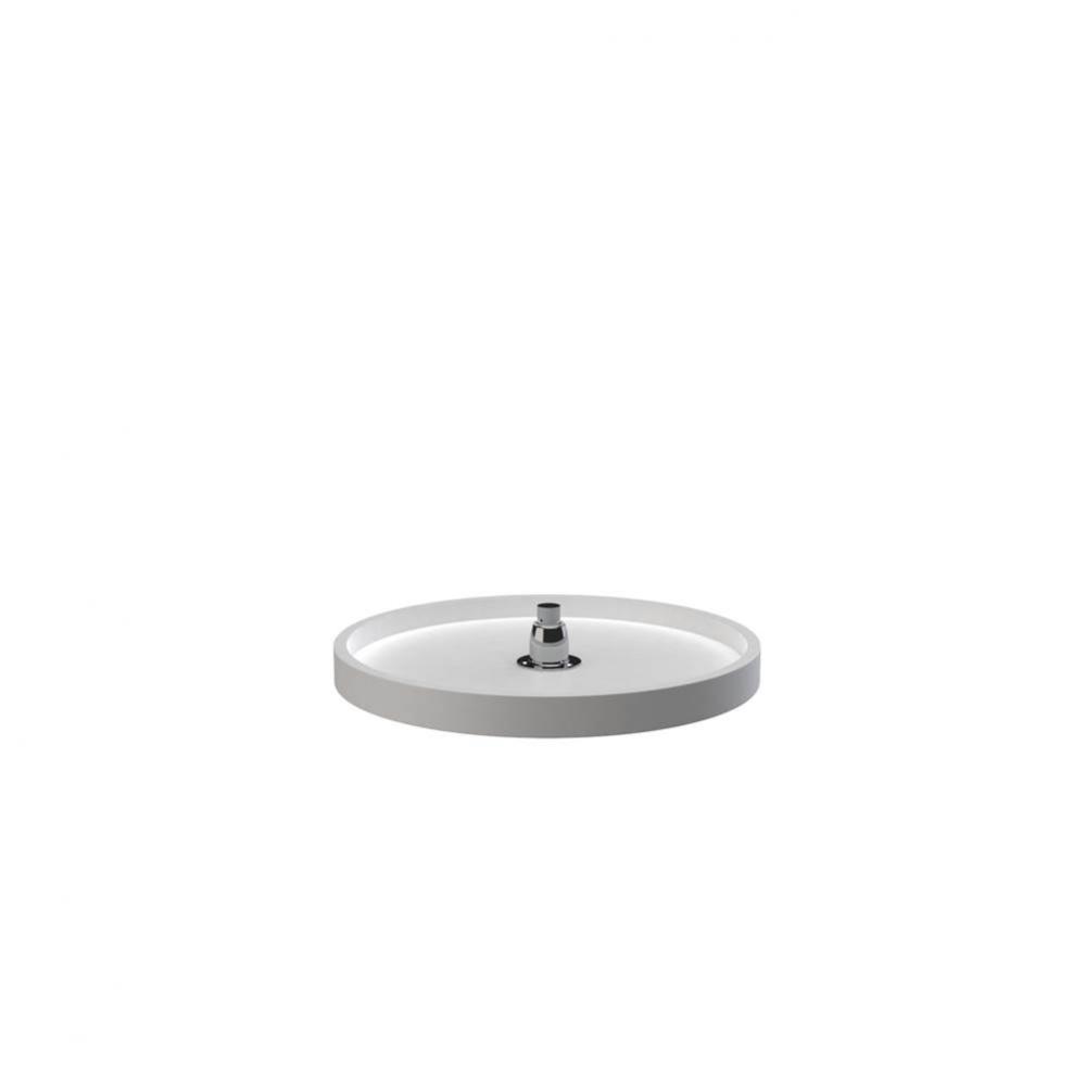 Polymer Full Circle 1-Shelf Lazy Susan w/Bottom Mount Rotating Post for Corner Wall Cabinets