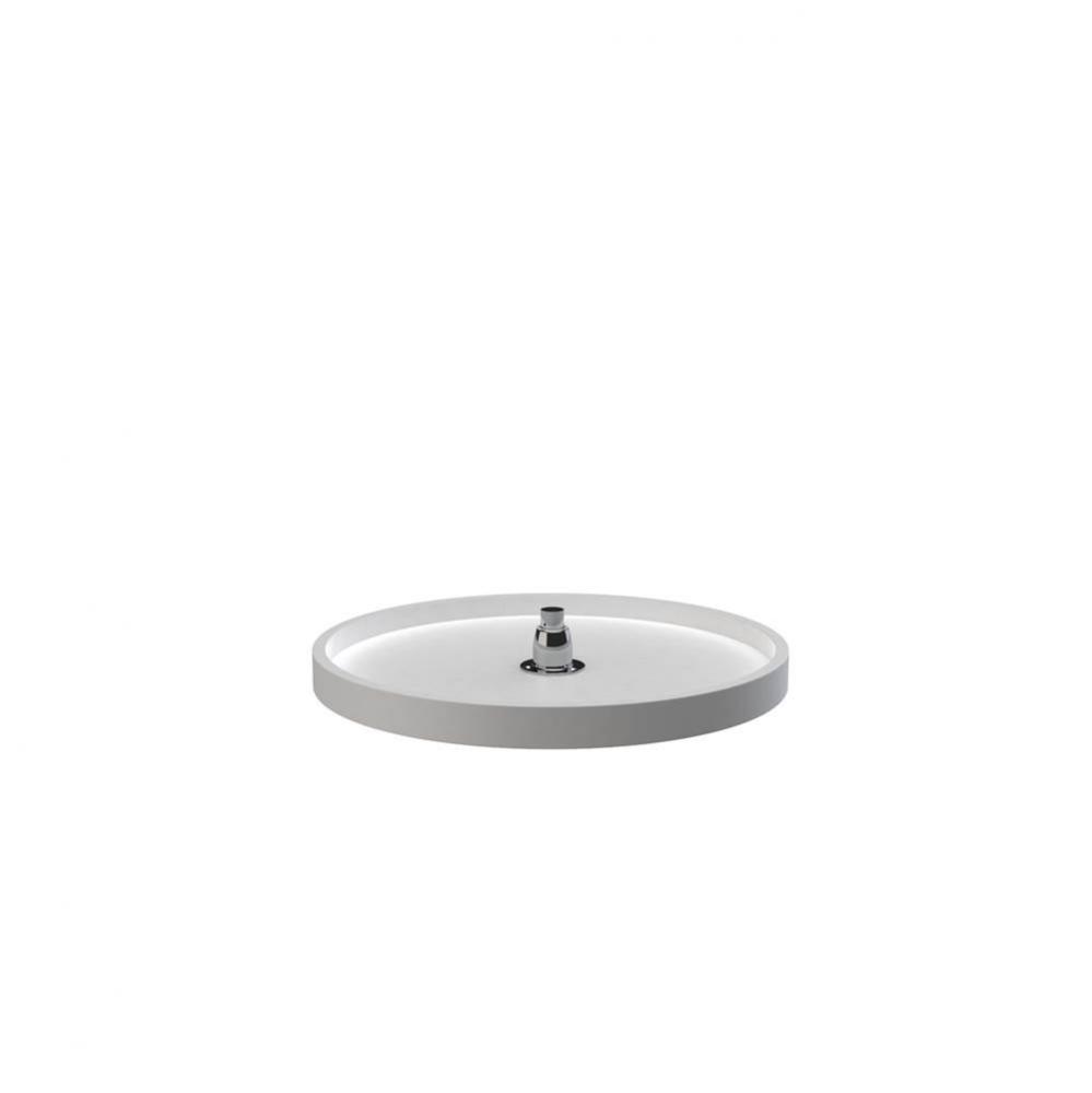 Polymer Full Circle 1-Shelf Lazy Susan w/Bottom Mount Rotating Post for Corner Wall Cabinets