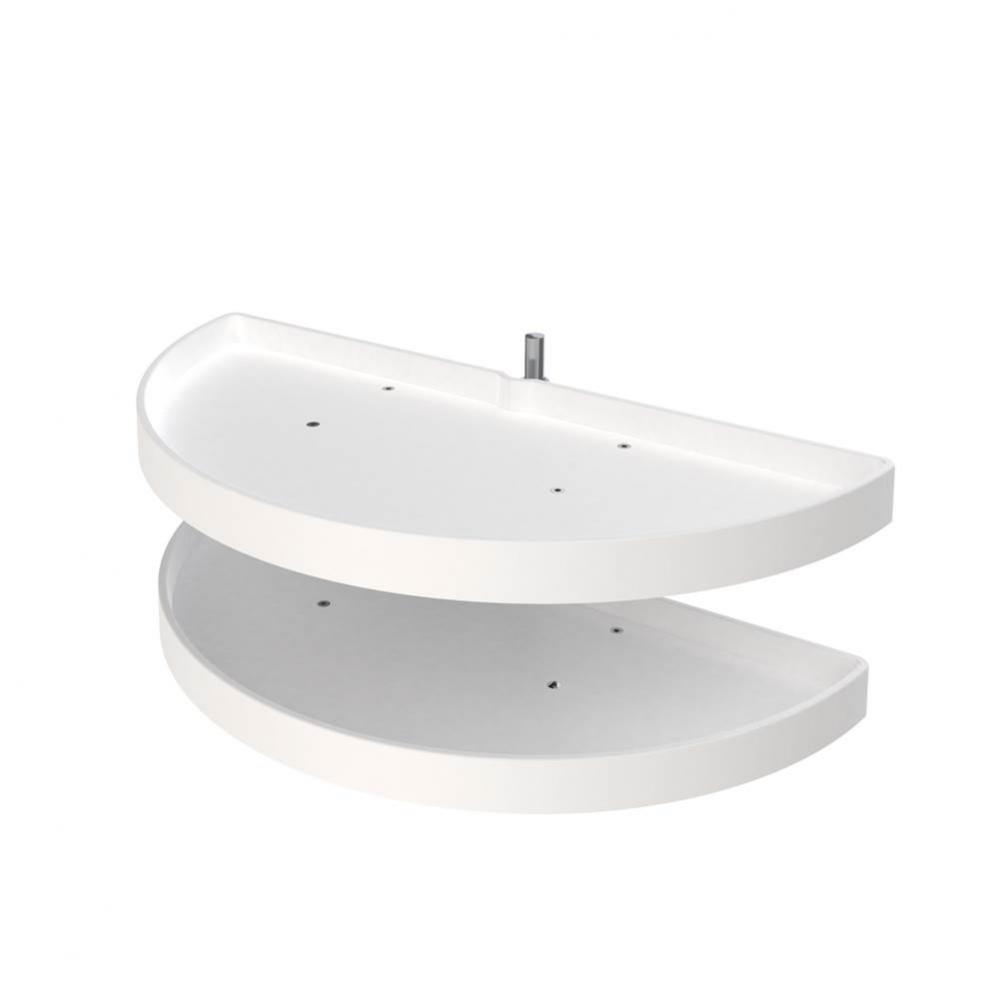 Polymer Pivot Out Half Moon 2-Shelf Organizer for Blind Corner Cabinets