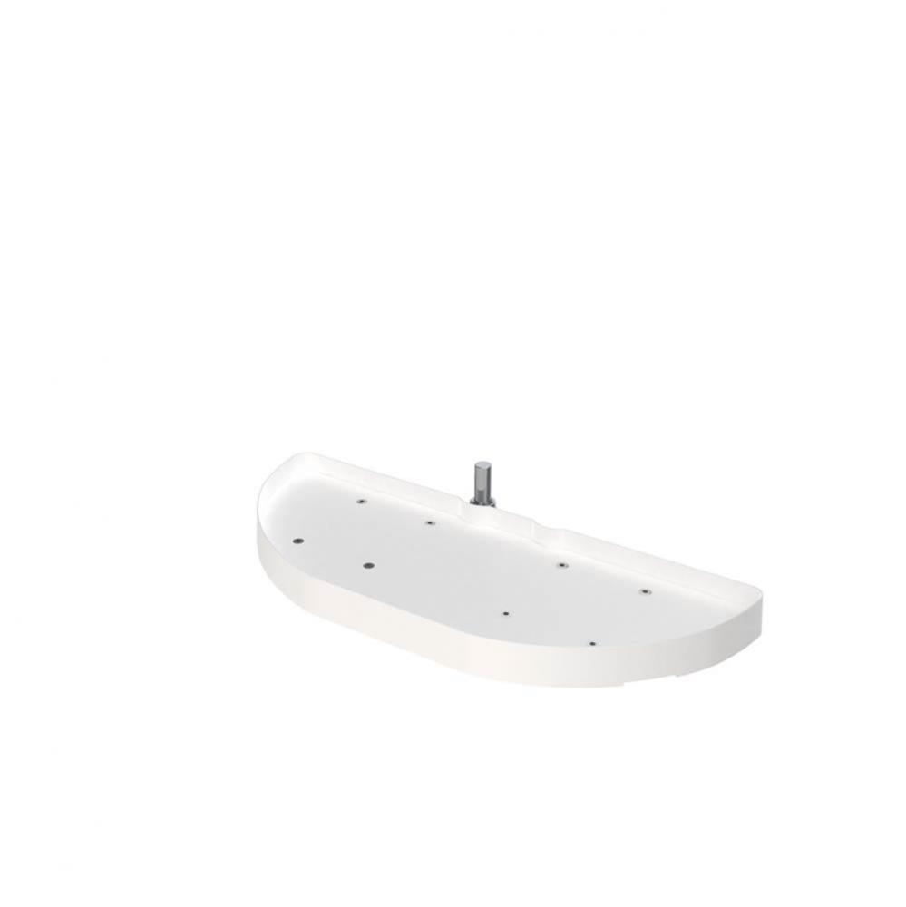 Polymer Pivot and Slide Half Moon 1-Shelf Organizer for Blind Corner Cabinets