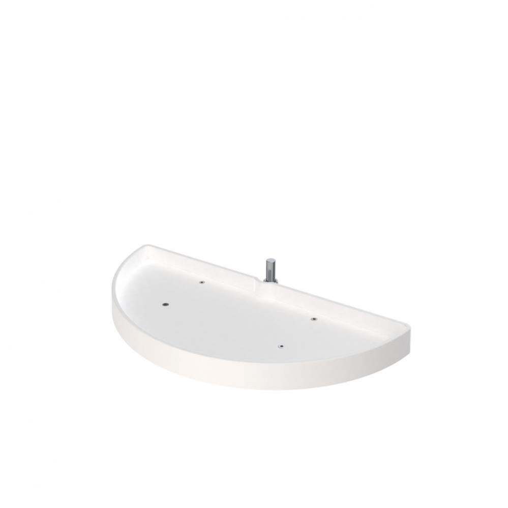 Polymer Pivot and Slide Half Moon 1-Shelf Organizer for Blind Corner Cabinets
