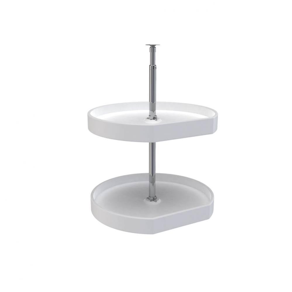 Polymer D-Shape 2-Shelf Lazy Susan for Corner Wall Cabinets