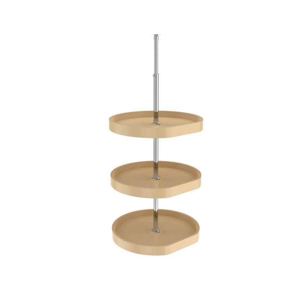 Polymer D-Shape 3-Shelf Lazy Susans for 38'' H Corner Wall Cabinets