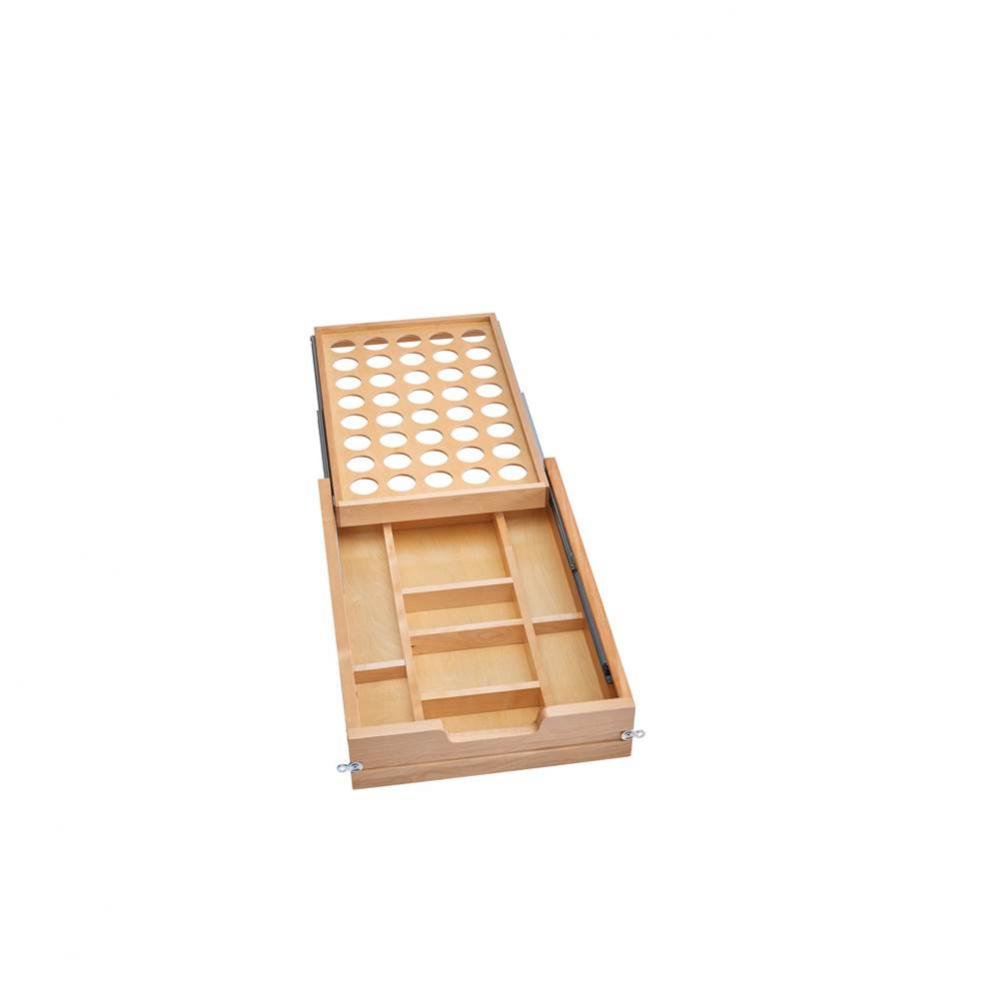 Wood Base Cabinet Two-Tier K-CUP Replacement Drawer System w/Soft Close