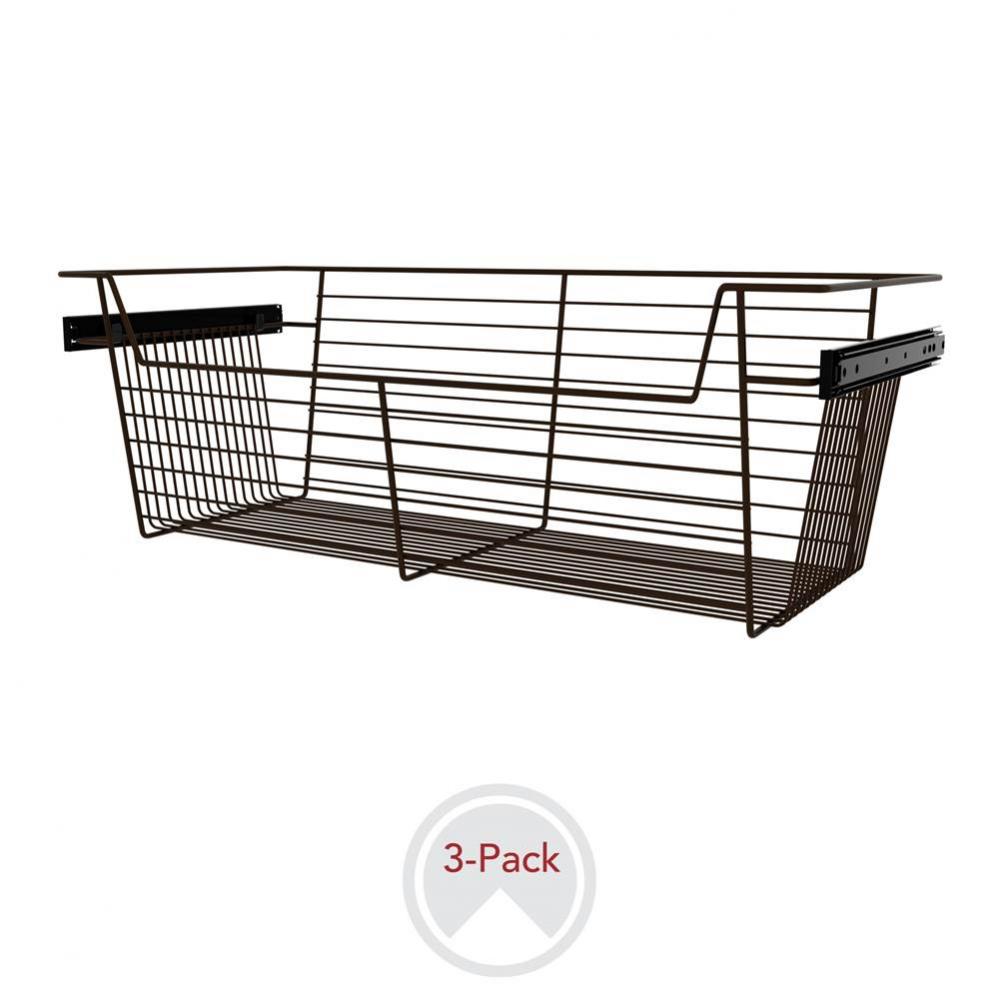 30'' W Closet Baskets for Custom Closet Systems (3-pack)