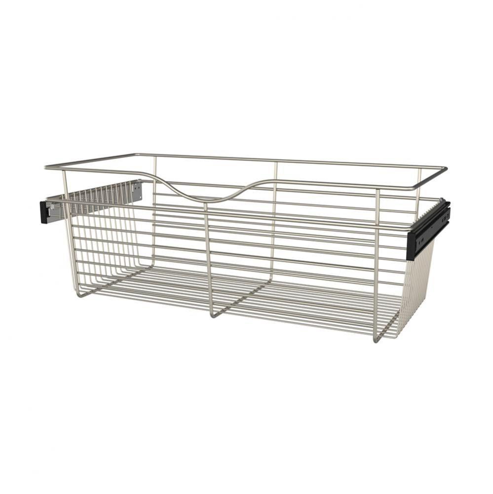 30 in Satin Nickel Closet Pullout Basket