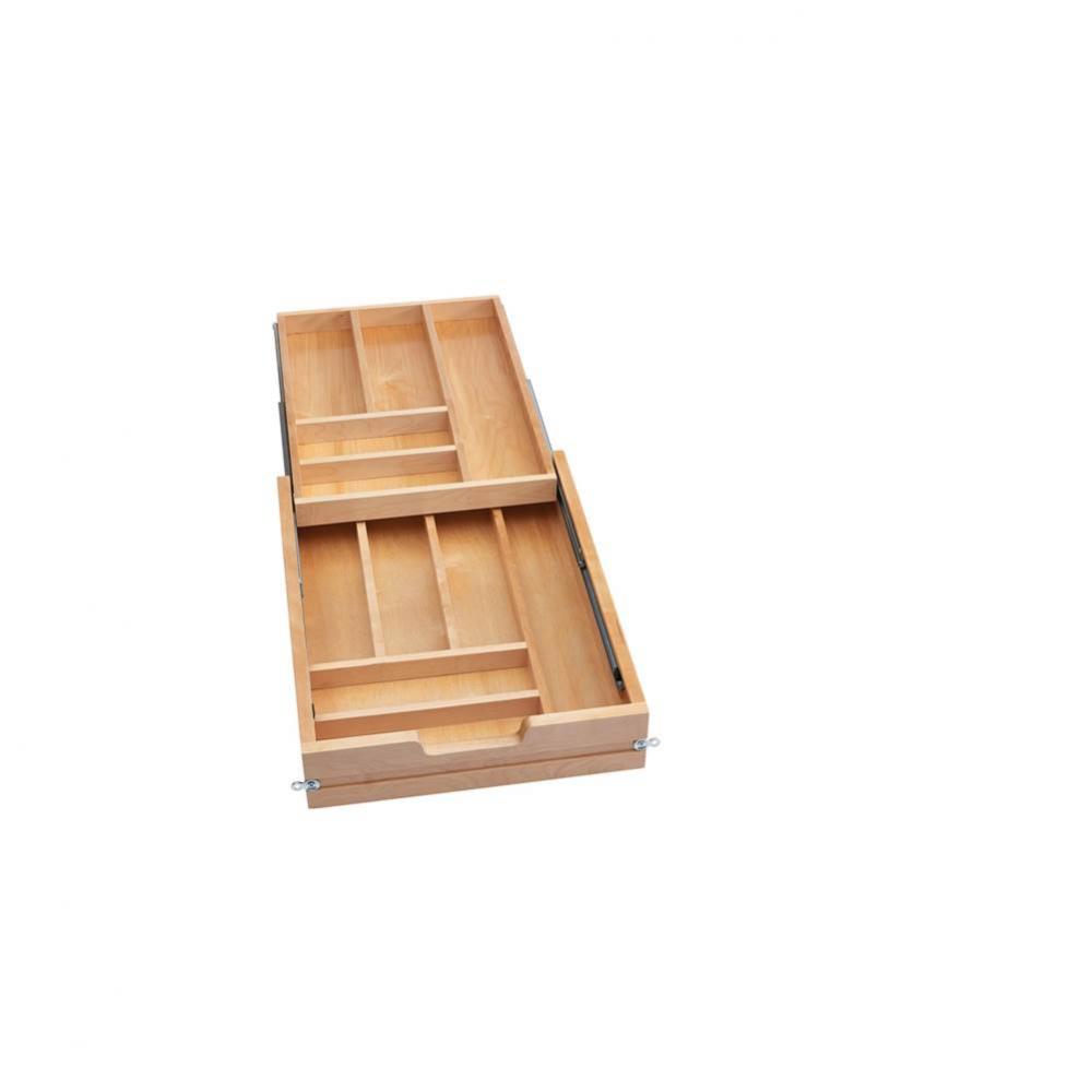 Wood Base Cabinet Two-Tier Replacement Drawer System w/Soft Close