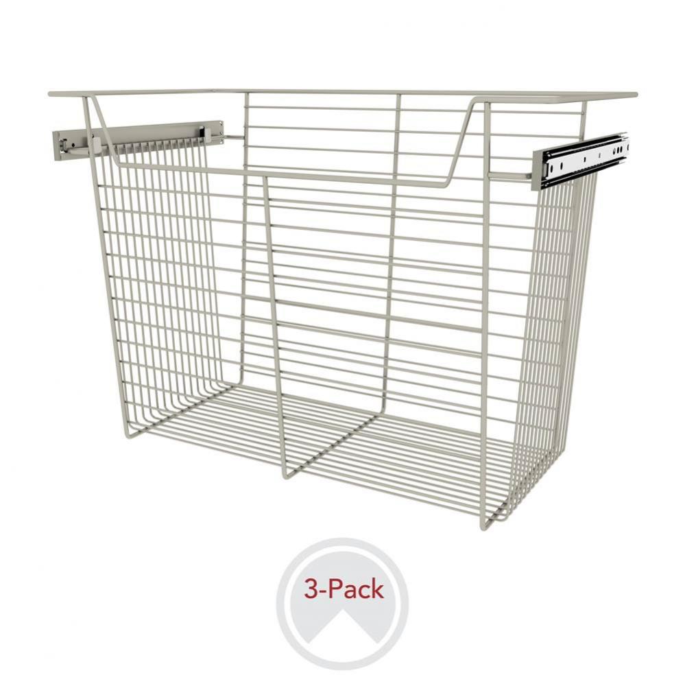 24'' W Closet Baskets for Custom Closet Systems (3-pack)