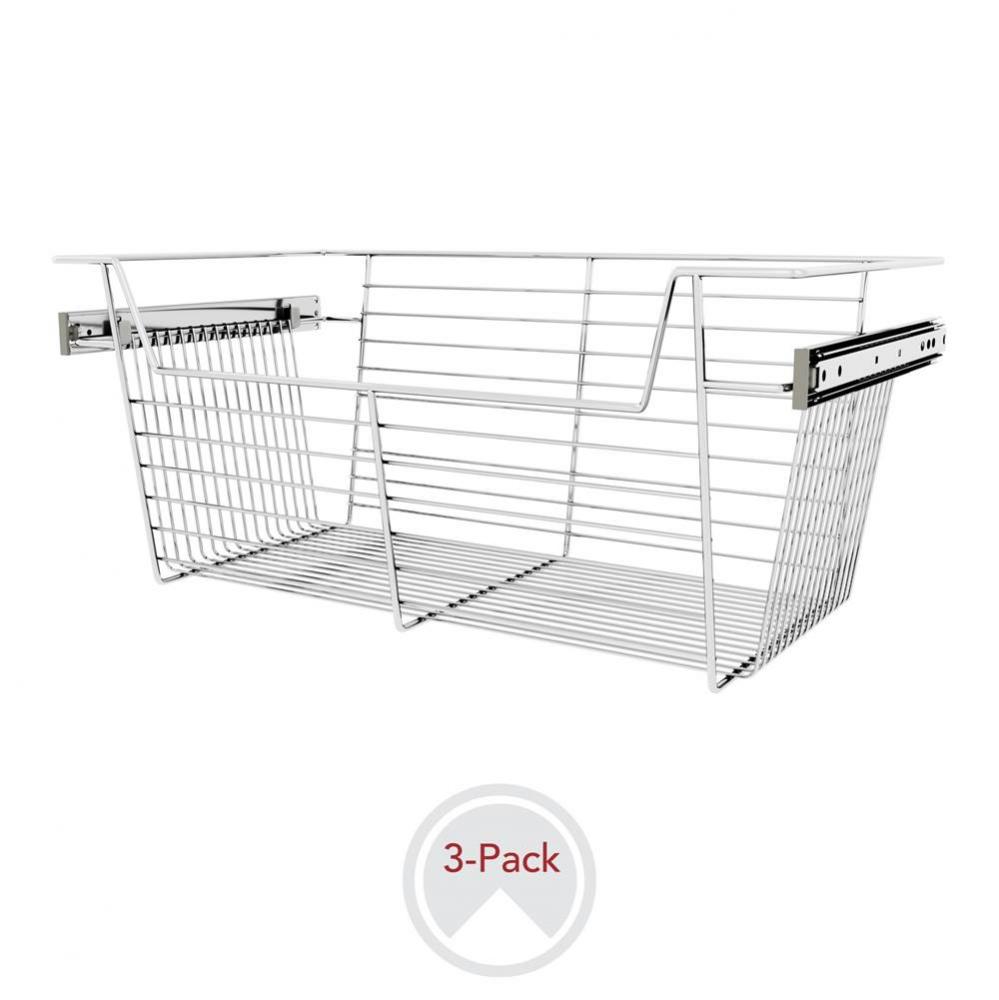 24'' W Closet Baskets for Custom Closet Systems (3-pack)