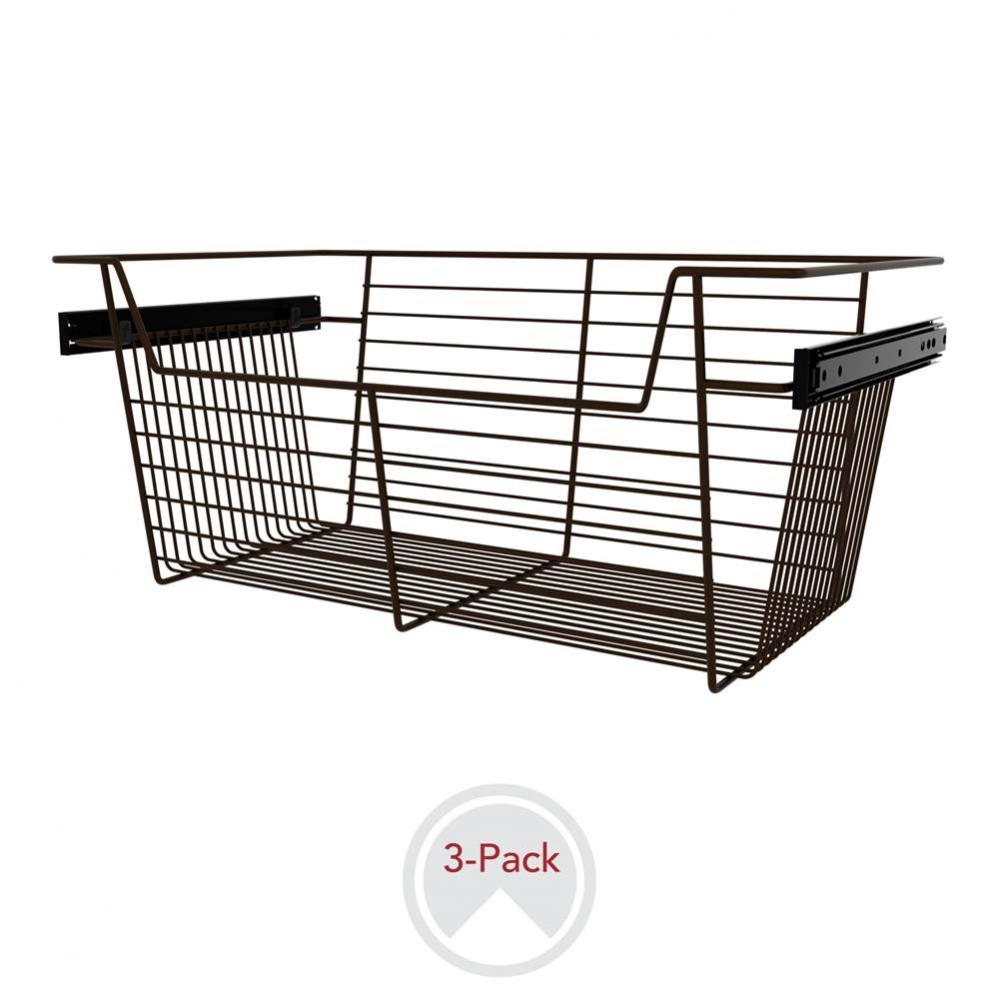 24'' W Closet Baskets for Custom Closet Systems (3-pack)