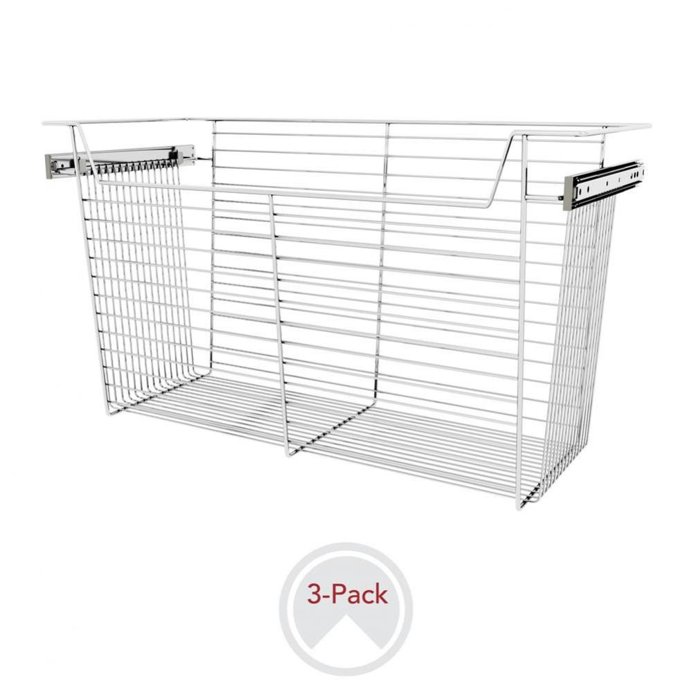30'' W Closet Baskets for Custom Closet Systems (3-pack)