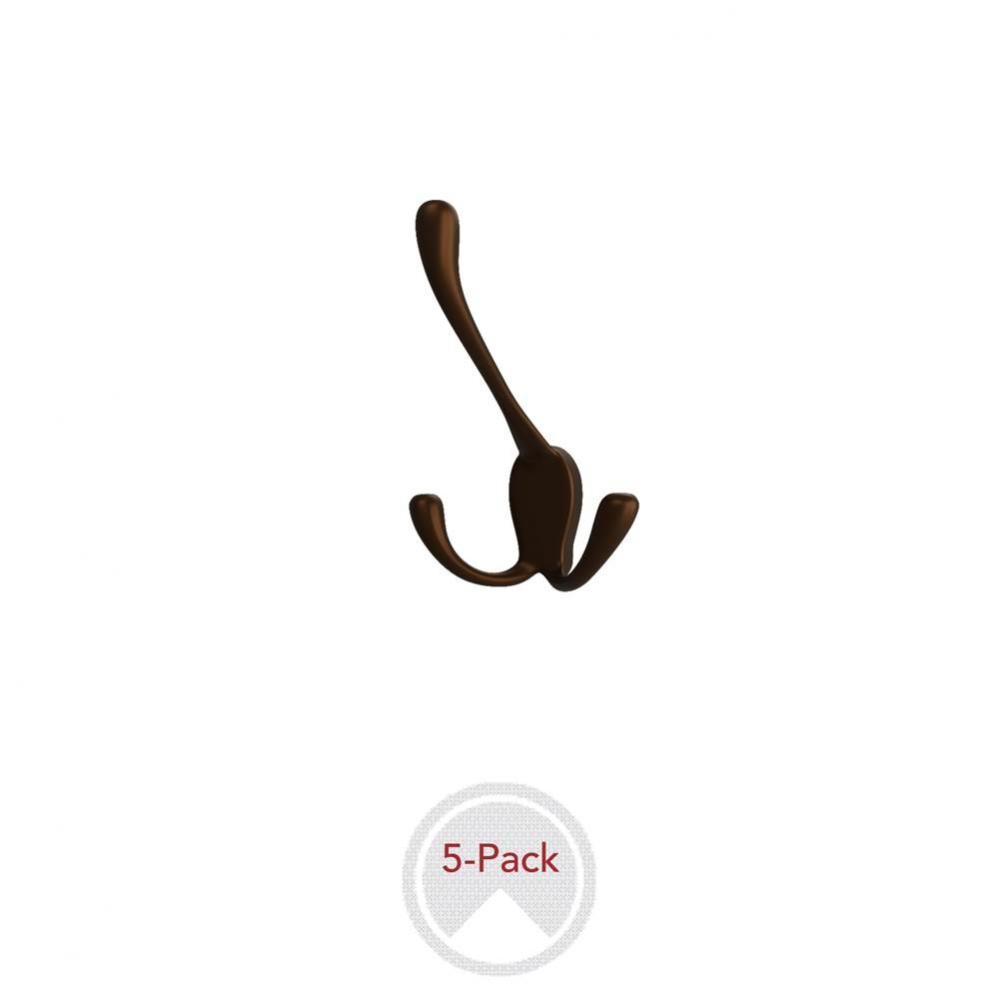 3-Way Decorative Wall/Closet Panel Hook (5 pack)