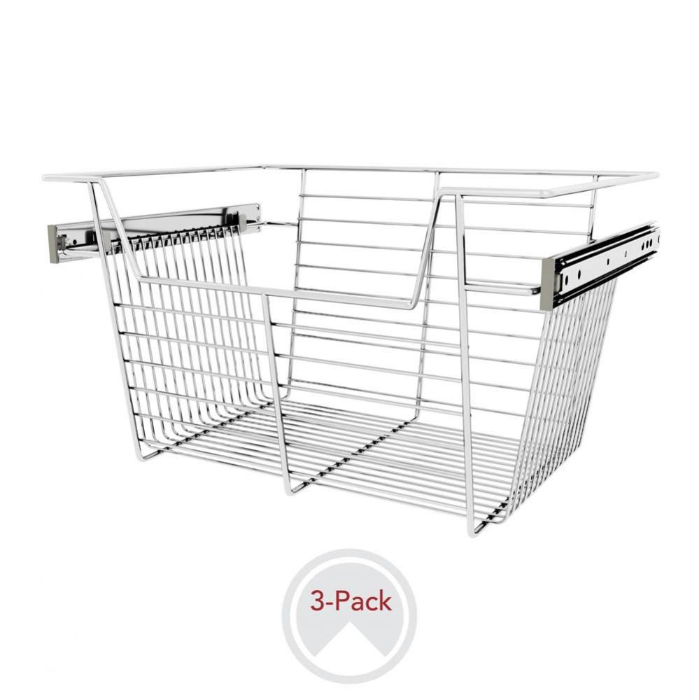 18'' W Closet Baskets for Custom Closet Systems (3-pack)