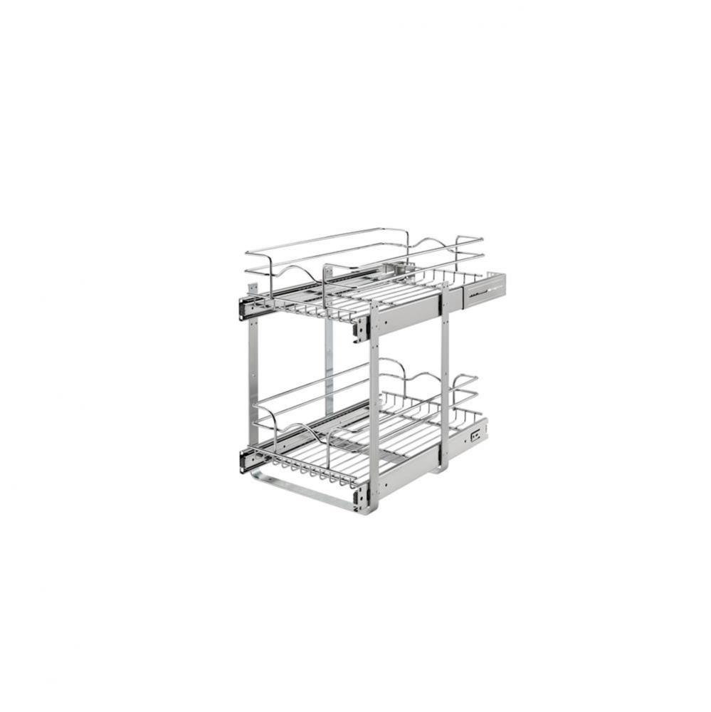 Two-Tier Bottom Mount Pull Out Steel Wire Organizer