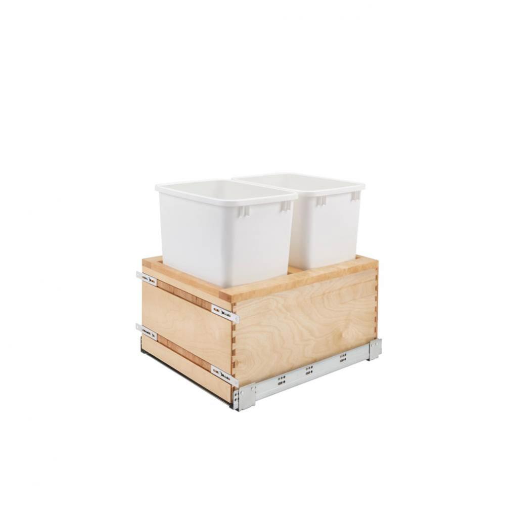 Wood Bottom Mount Pull Out Waste/Trash Container w/Soft Close