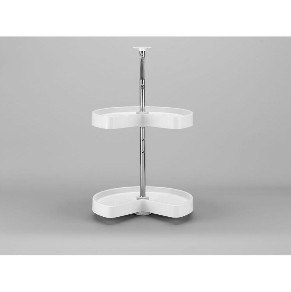 Polymer Kidney 2-Shelf Lazy Susan for Corner Wall Cabinets